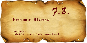 Frommer Blanka névjegykártya