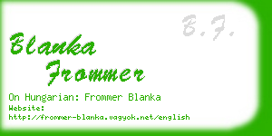 blanka frommer business card